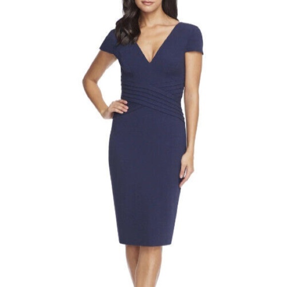 Dress the Population Dolores Sheath In Navy Elegant Navy Blue Dress - Picture 1 of 10